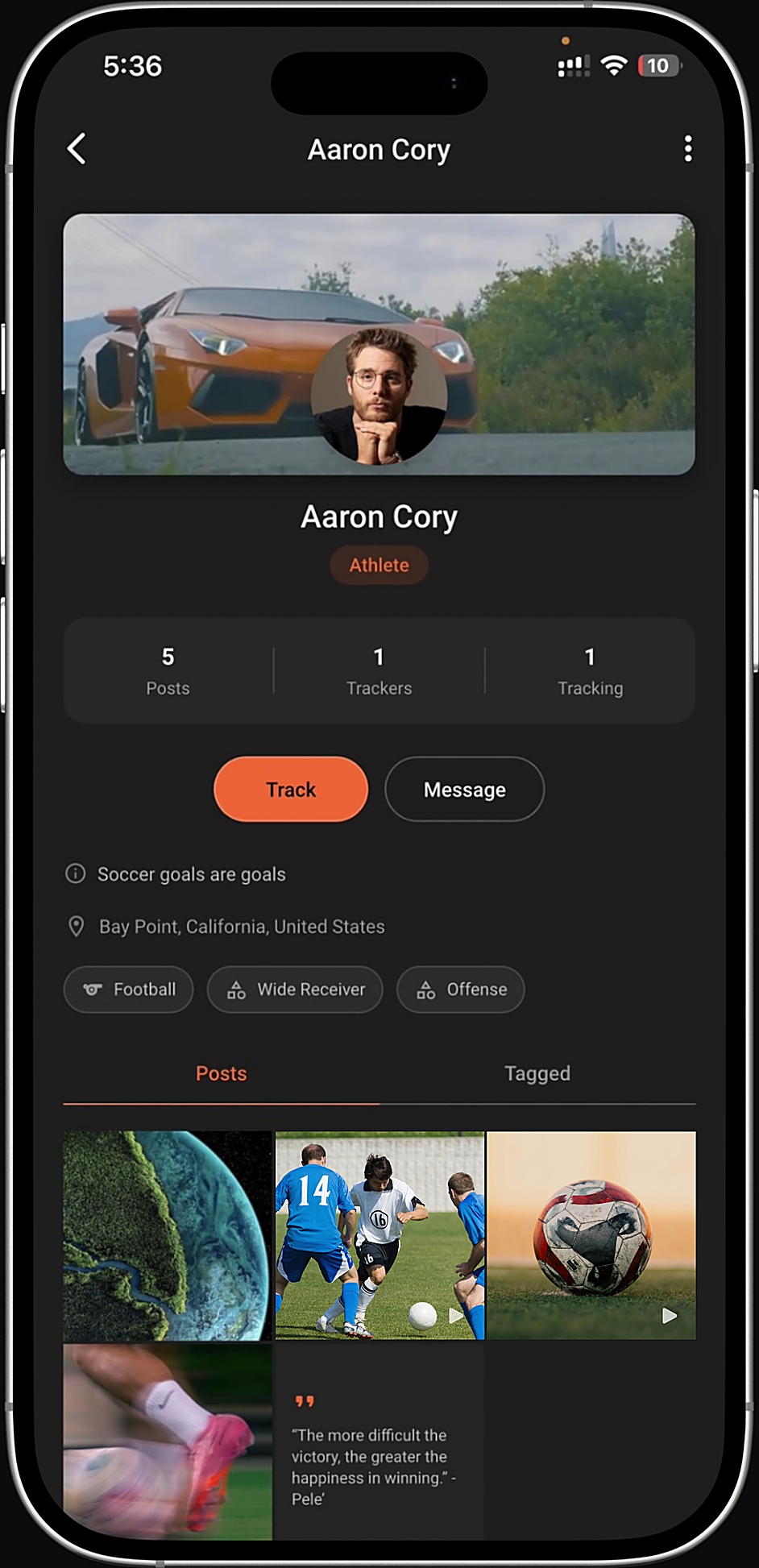 ATABEAST athlete profile screen